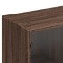 Estantería con puertas madera marrón roble 136x37x142