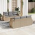 Set sofás de jardín 7 piezas y cojines ratán sintético
