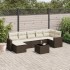 Set sofás de jardín 8 piezas y cojines ratán sintético