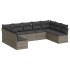 Set de muebles de jardín 9 pzas y cojines ratán sintético