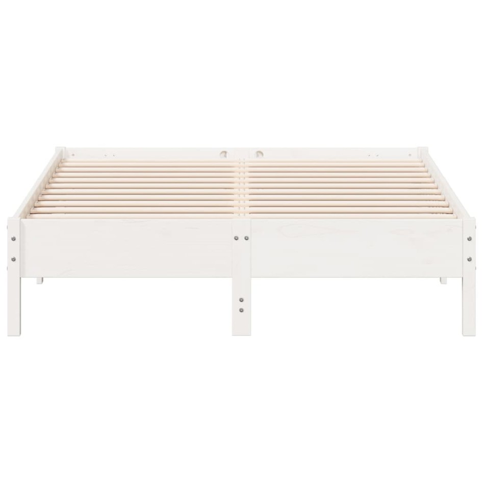 Estructura de cama sin colchón madera de pino blanca 120x200