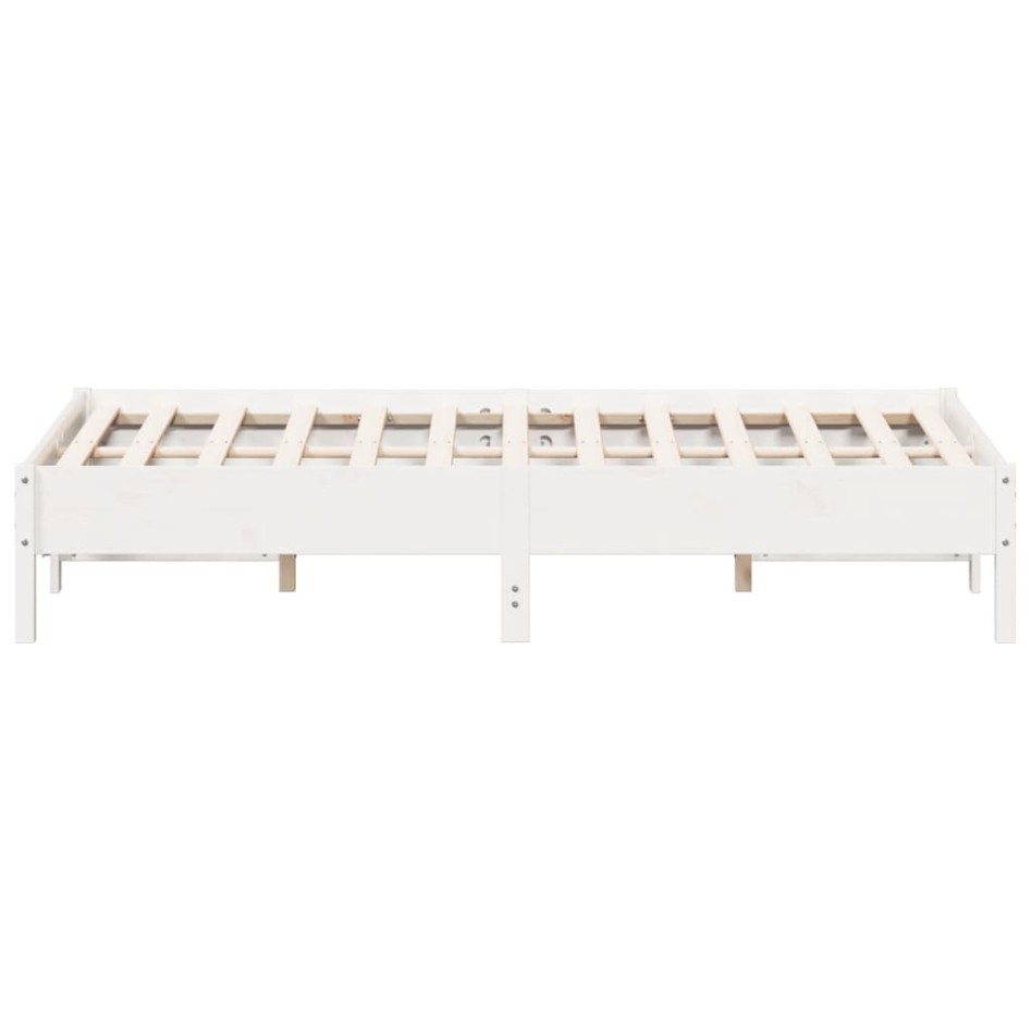 Estructura de cama sin colchón madera de pino blanca 120x200