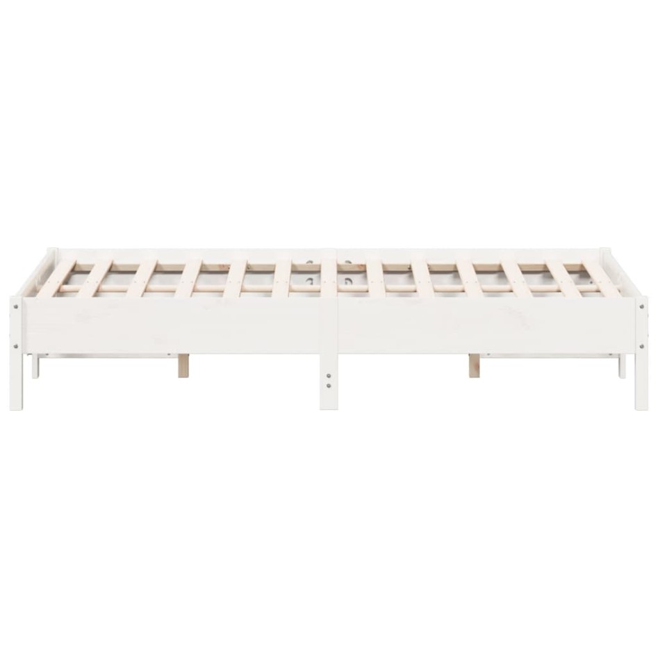 Estructura de cama sin colchón madera de pino blanca 140x200