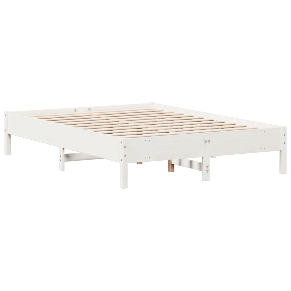 Estructura de cama sin colchón madera de pino blanca 140x200