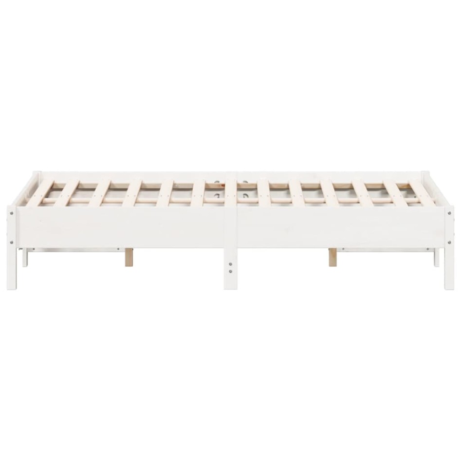 Estructura de cama sin colchón madera de pino blanca 140x190