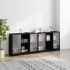 Estantería con puertas madera de ingeniería negro 204x37x75