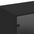Estantería con puertas madera de ingeniería negro 204x37x75