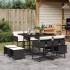 Set de comedor de jardín 9 pzas y cojines ratán sintético