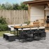 Set de comedor jardín 11 pzas con cojines ratán sintético