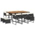 Set de comedor jardín 11 pzas con cojines ratán sintético