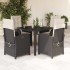 Set de muebles jardín 5 pzas con cojines ratán sintético