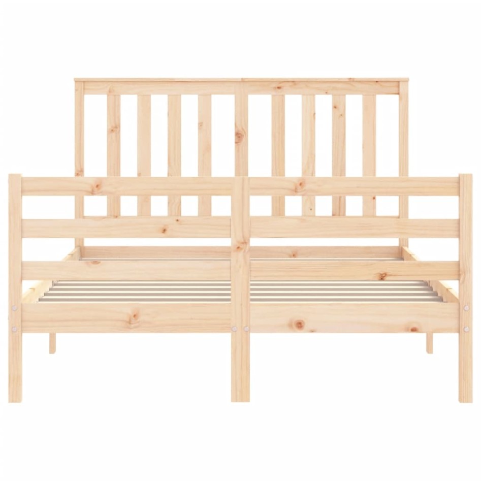 Estructura de cama de matrimonio con cabecero madera