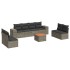 Set de muebles de jardín 9 pzas y cojines ratán sintético