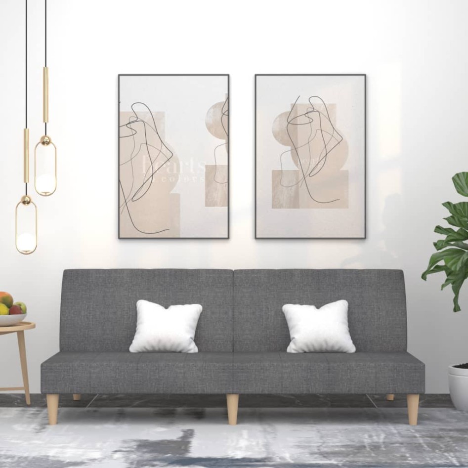 Sofá cama de 2 plazas tela gris