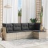 Set de sofás jardín y cojines 5 pzas ratán sintético gris