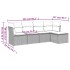 Set de sofás jardín y cojines 5 pzas ratán sintético gris