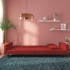 Sofá cama de 2 plazas con dos almohadas terciopelo rojo