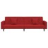 Sofá cama de 2 plazas con dos almohadas terciopelo rojo