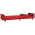 Sofá cama de 2 plazas con dos almohadas terciopelo rojo