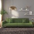 Sofá cama de 2 plazas con dos almohadas terciopelo verde