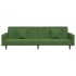 Sofá cama de 2 plazas con dos almohadas terciopelo verde