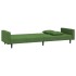 Sofá cama de 2 plazas con dos almohadas terciopelo verde