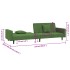 Sofá cama de 2 plazas con dos almohadas terciopelo verde