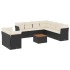 Set de sofás de jardín 10 pzas cojines ratán sintético