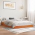 Cama sin colchón madera maciza de pino marrón cera 140x190
