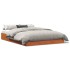 Cama sin colchón madera maciza de pino marrón cera 140x190