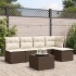 Set sofás de jardín 6 piezas y cojines ratán sintético