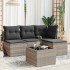 Set de sofás jardín y cojines 5 pzas ratán sintético gris