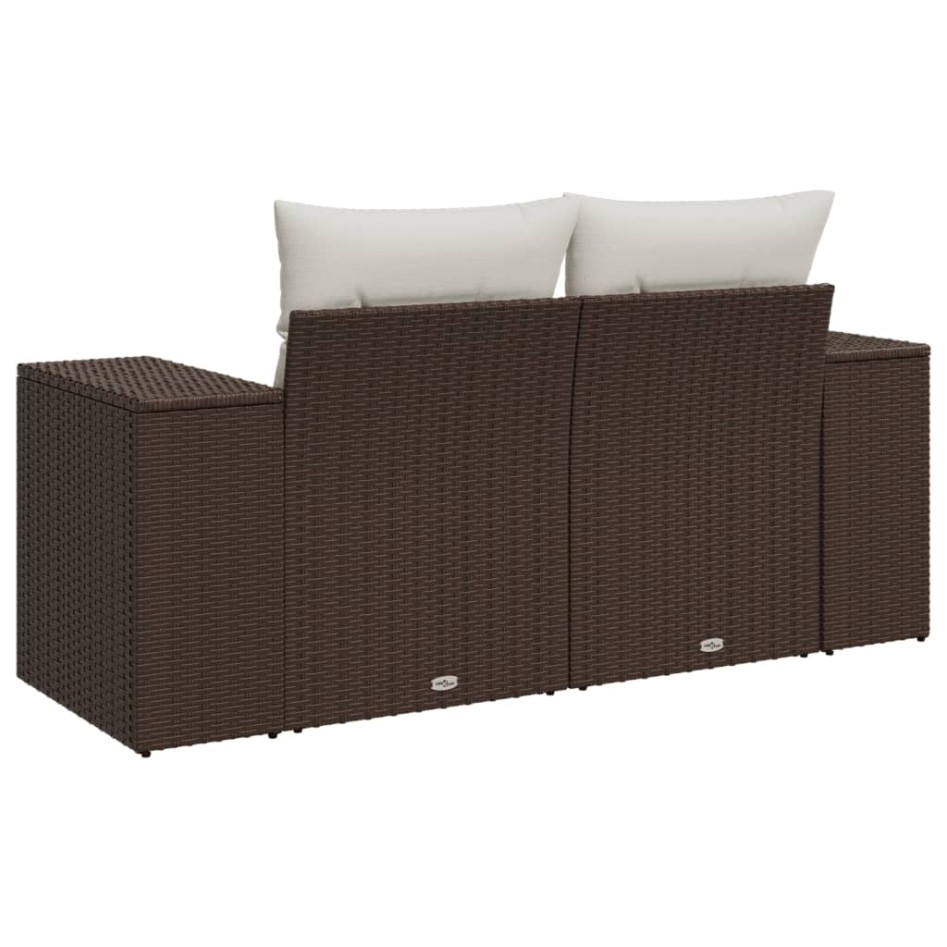 Sofá de jardín con cojines 2 plazas ratán sintético