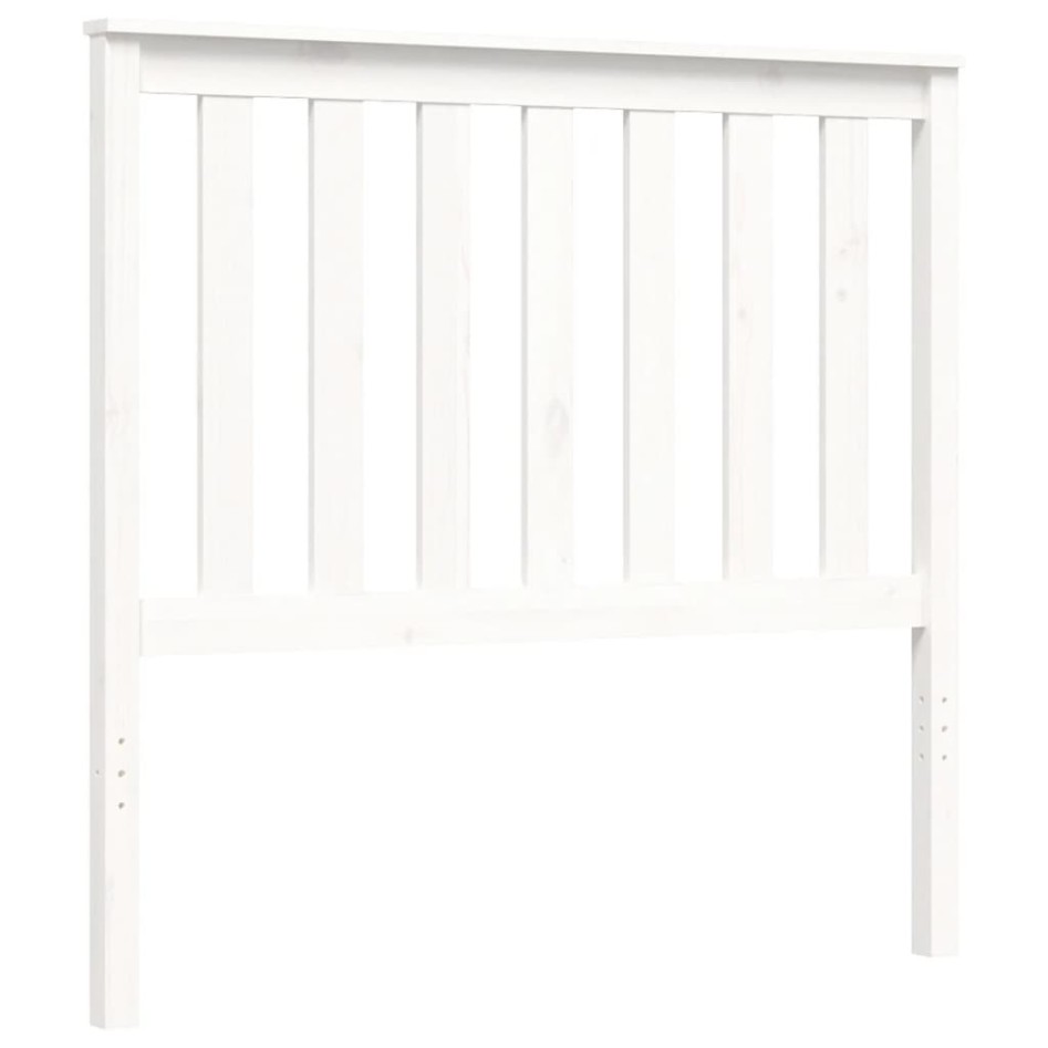 Estructura de cama con cabecero madera maciza blanco 100x200