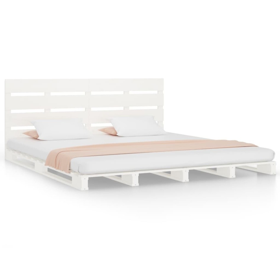 Estructura de cama madera maciza de pino blanco 120x190