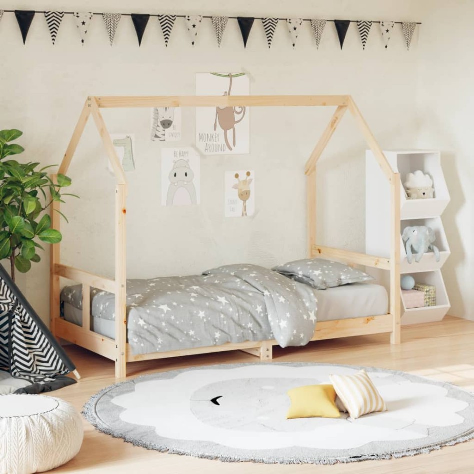 Estructura de cama para niños madera maciza de pino 80x160