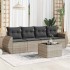 Set de sofás jardín y cojines 5 pzas ratán sintético gris