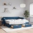 Sofá cama nido con cajones terciopelo azul 80x200
