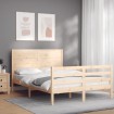 Estructura de cama con cabecero madera maciza 140x190 cm