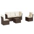 Set sofás de jardín 6 piezas y cojines ratán sintético