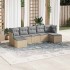 Set de sofás de jardín 7 pzas con cojines ratán PE gris