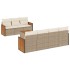 Juego de sofás de jardín con cojines beige 8 pzas ratán