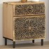 Mesita de noche madera maciza de mango 50x33x60