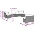 Set muebles jardín 9 pzas y cojines ratán sintético gris