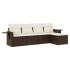 Set comedor de jardín 5 piezas y cojines ratán sintético