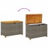 Caja de almacenaje jardín madera acacia ratán gris 110x55x63