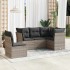 Set de sofás jardín y cojines 5 pzas ratán sintético gris