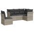 Set de sofás jardín y cojines 5 pzas ratán sintético gris