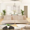 Sofá cama de 2 plazas con dos almohadas tela color crema