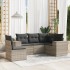 Set de sofás jardín y cojines 5 pzas ratán sintético gris